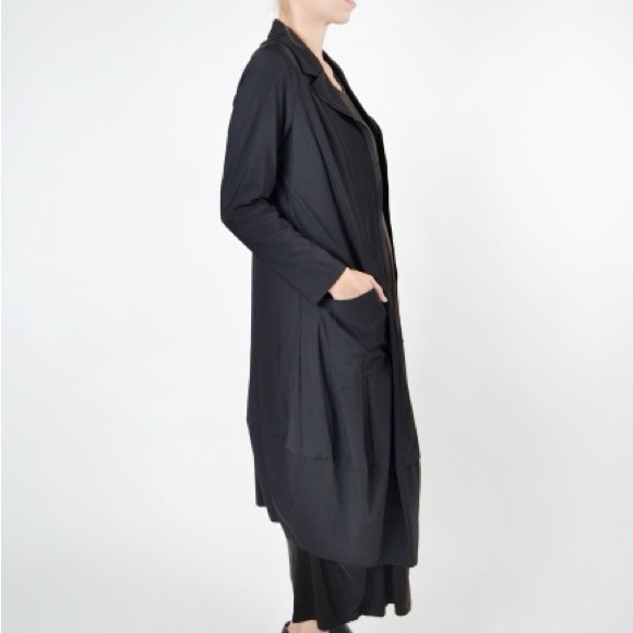 Jason by Comfy USA Black Zip Front Lagenlook Dress Jacket J309 Medium Made USA - Picture 6 of 12